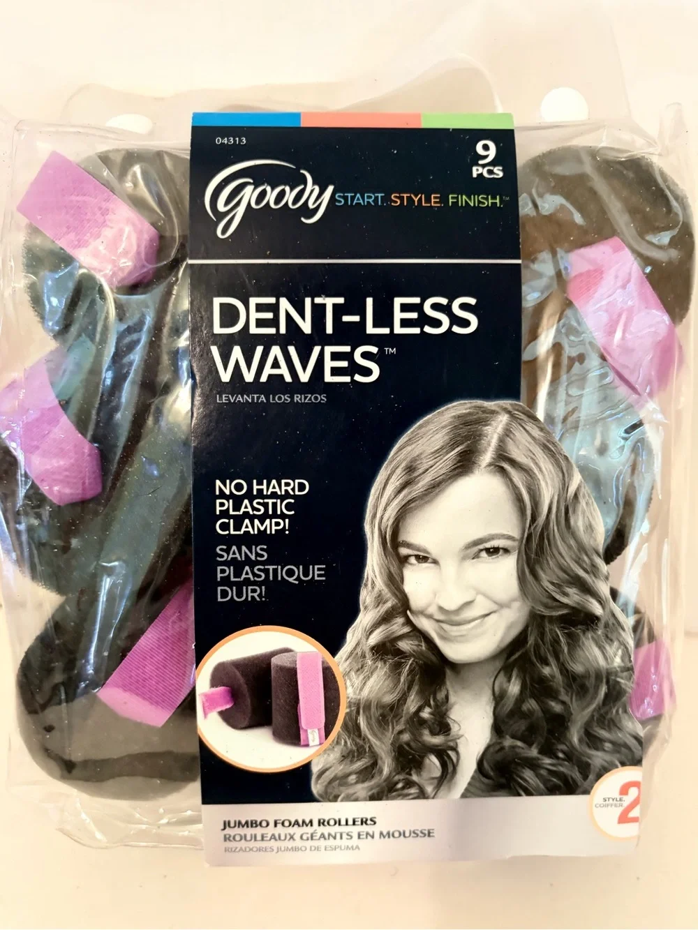 Goody Dent Less Waves Jumbo Foam Rollers No Hard Plastic Clamps